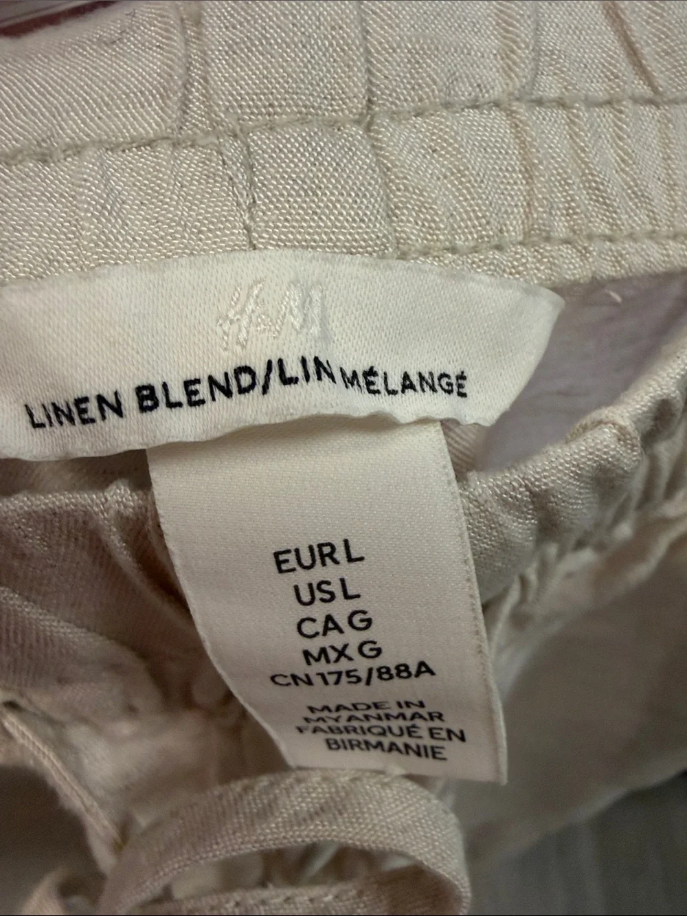H&M Linen Blend Pull-On Crop Pants – Size Large